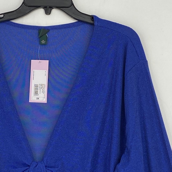 Wild Fable Juniors Size 3X Cut Out Bodycon Dress Long Sleeve Lapis Blue Lurex - Picture 3 of 8